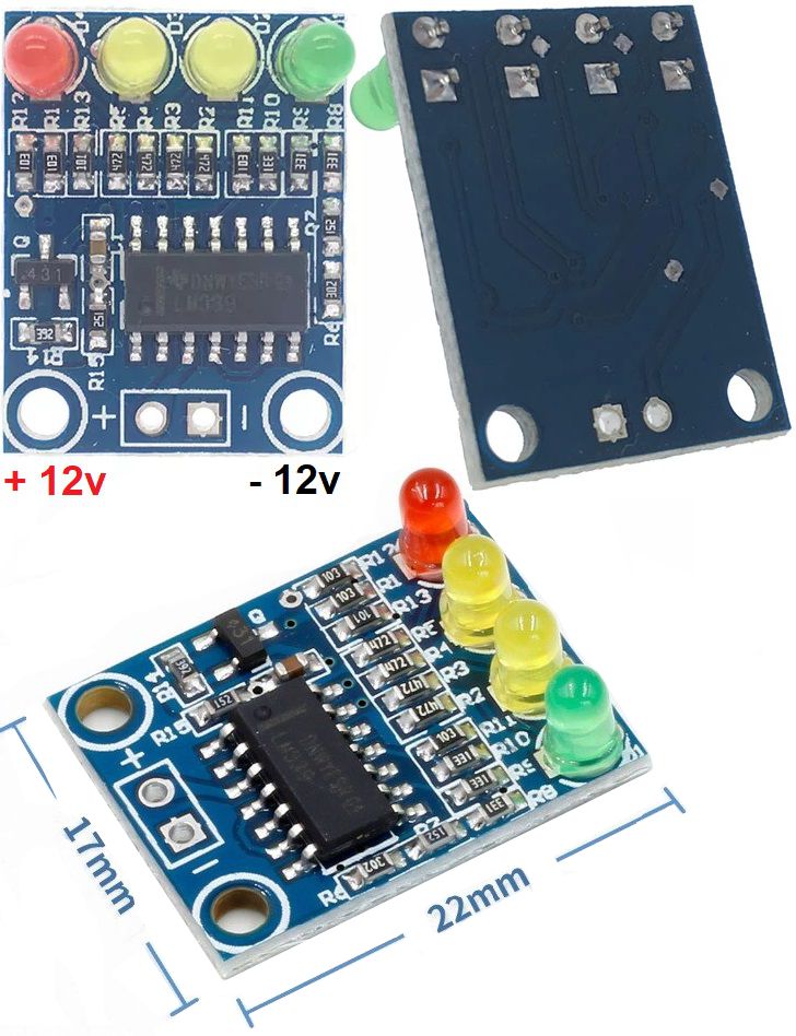 Mini Voltimetro 4 Led 12v.